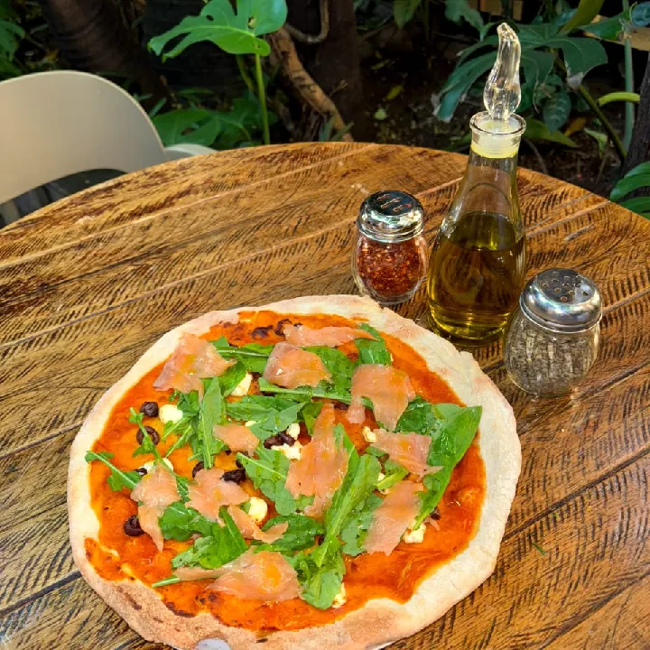 Pizza salmón ahumado