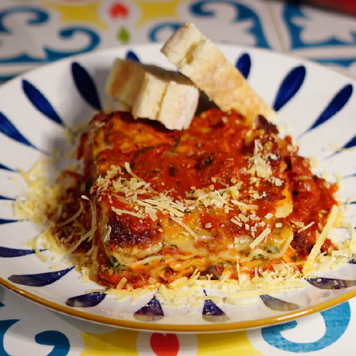 Lasagna bianca y rosso