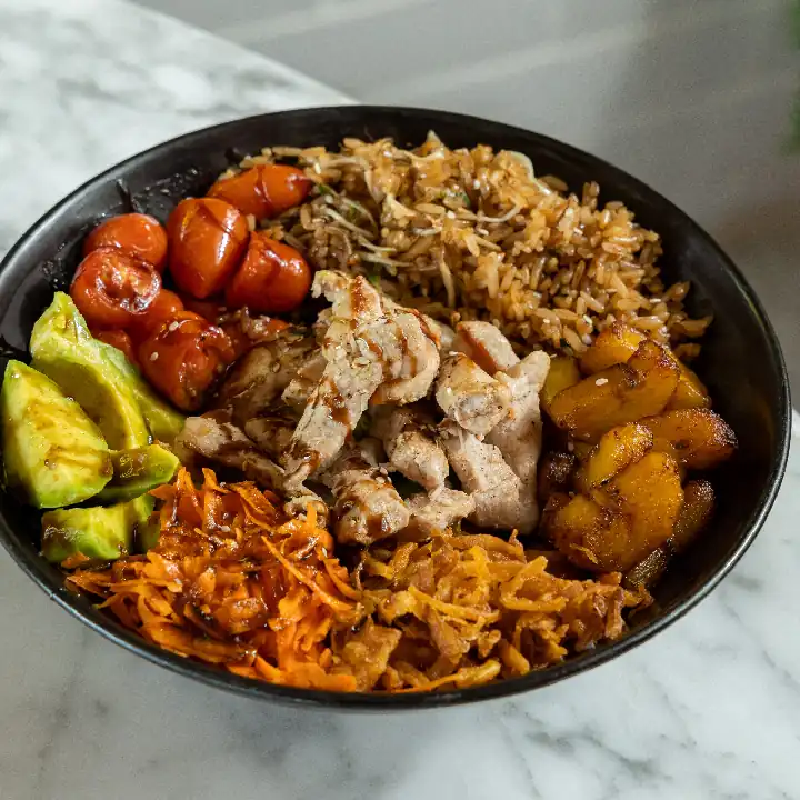 PORK AND MIXED VEGETABLE BOWL