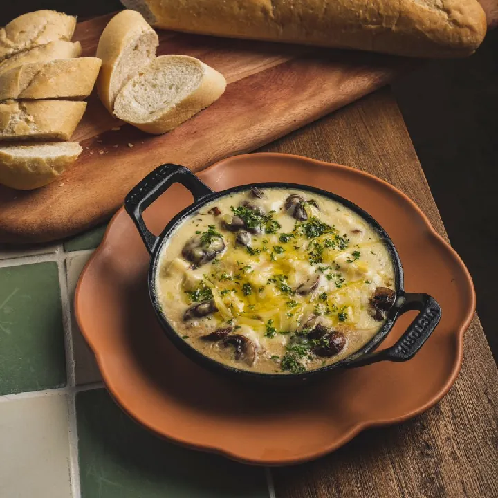 Cacerola de champiñones al gruyere