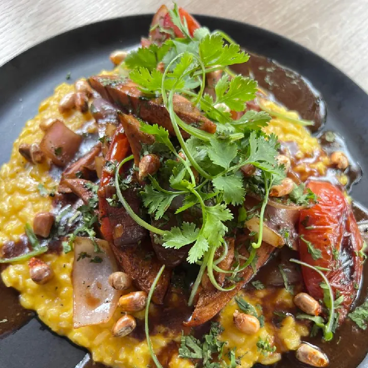 RISOTTO DE AJI AMARILLO Y POLLO SALTADO