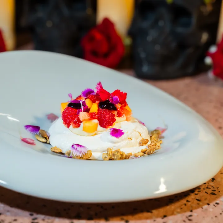 Postre Pavlova mexicana