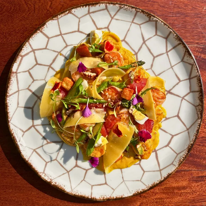 Pasta con Camarones y Ají Amarillo