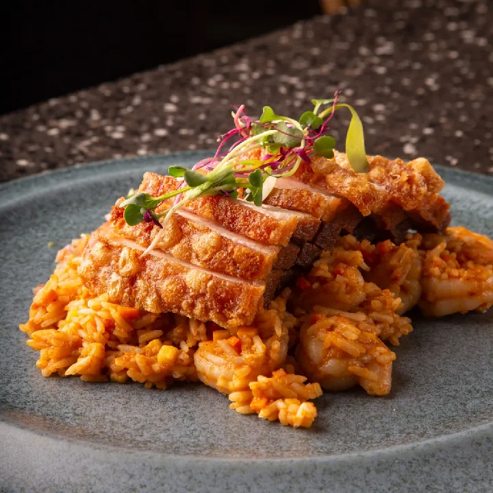CREMOSO DE CHICHARRÓN Y CAMARÓN