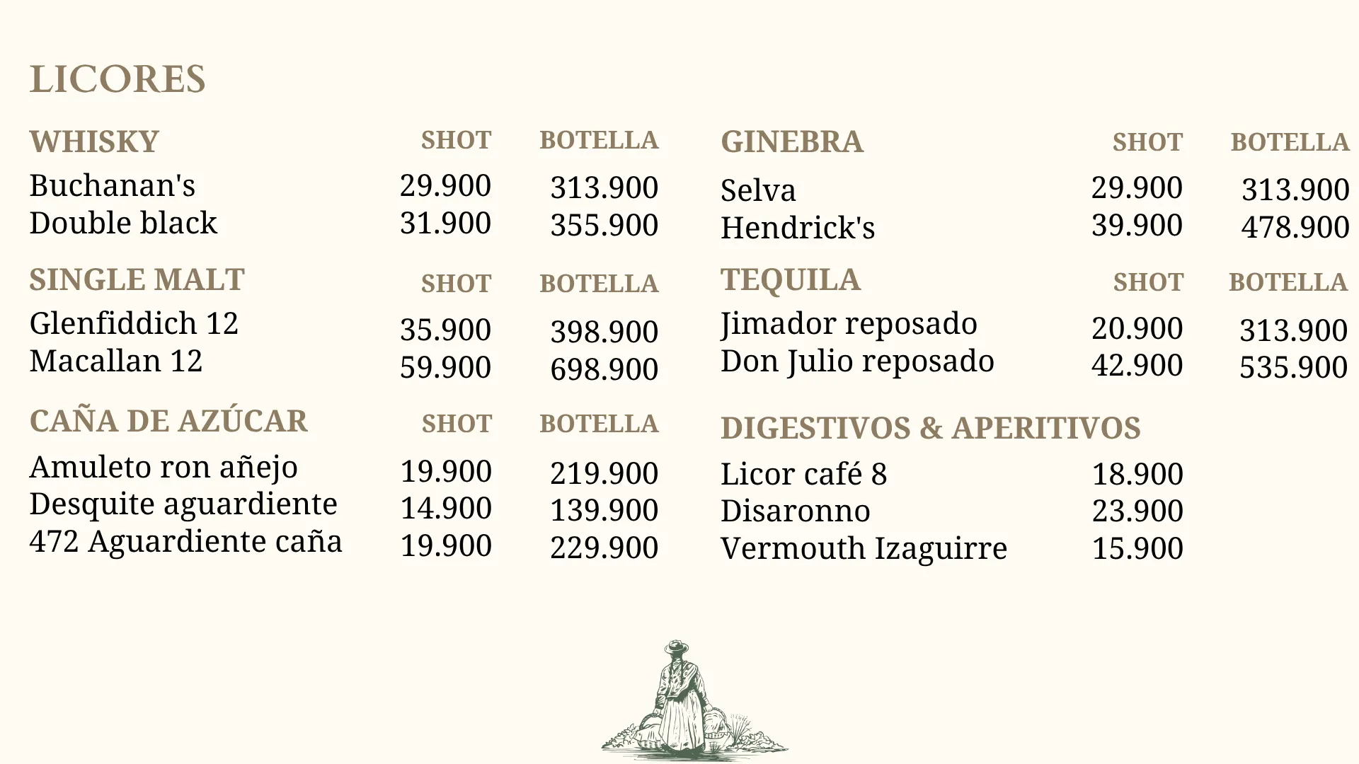 Foto - Menu blanco