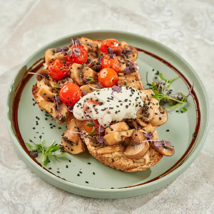 Tostada Berenjena y Hongos
