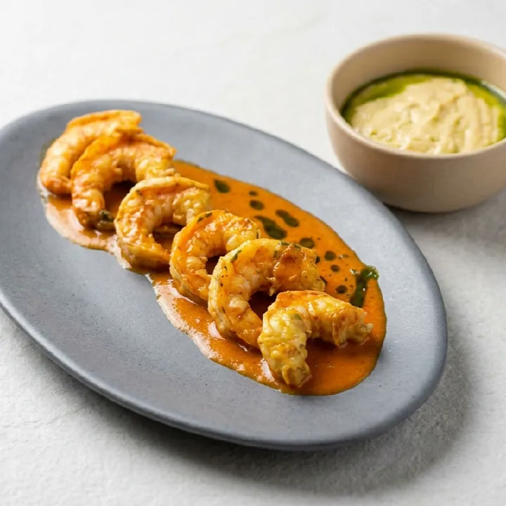 Langostinos en salsa de ají dulce