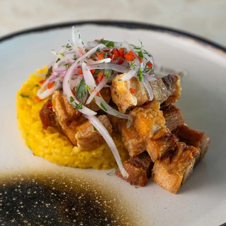 Arroz PuraVida con Chicharrones 
