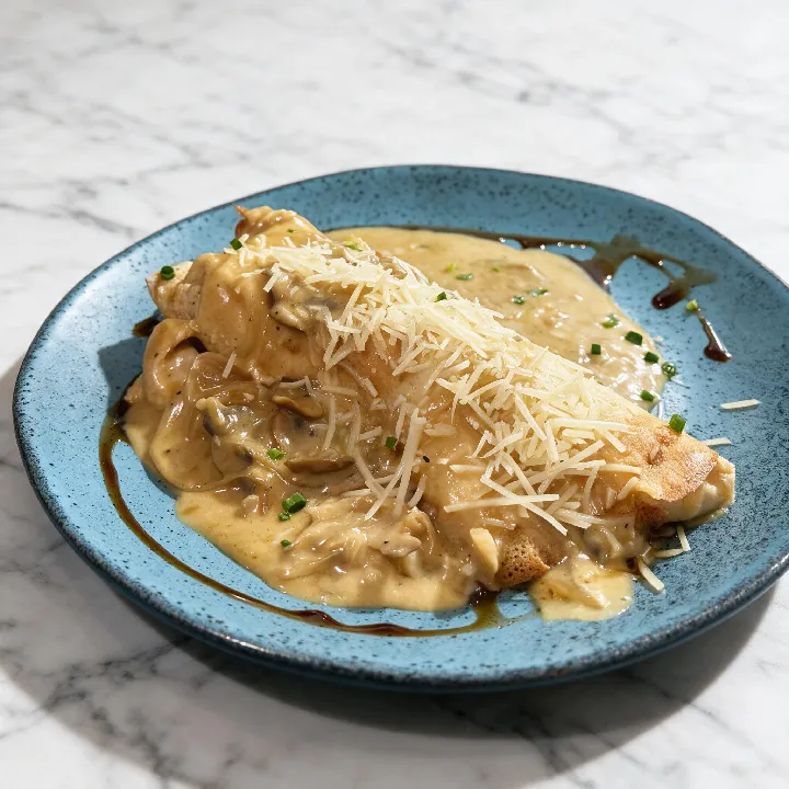 Con Pollo y Champiñones