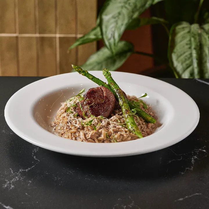 ORZO STROGANOFF Y SOLOMILLO
