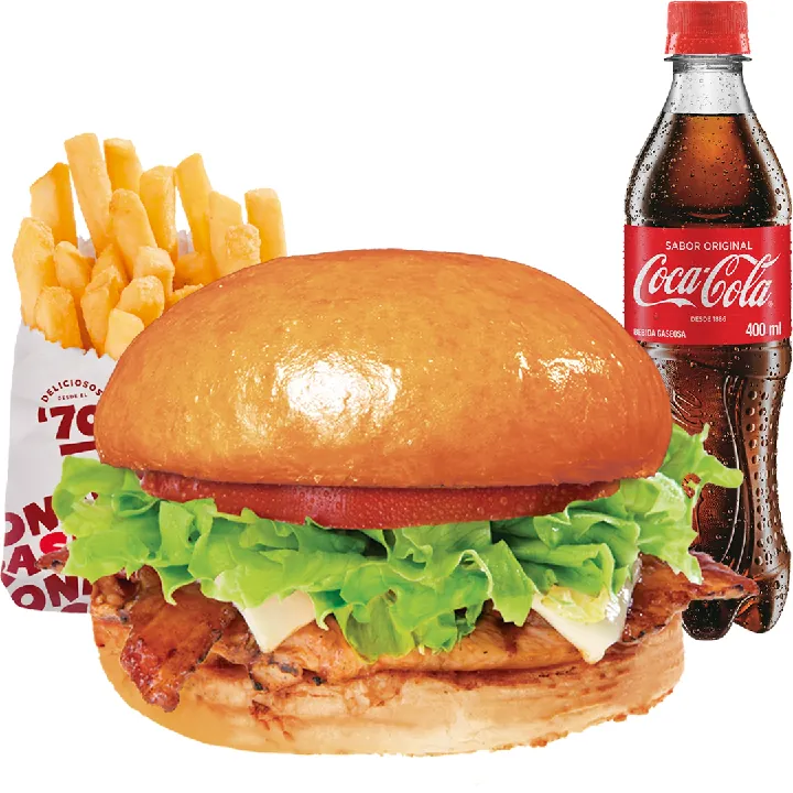 COMBO HAMBURGUESA POLLO BBQ