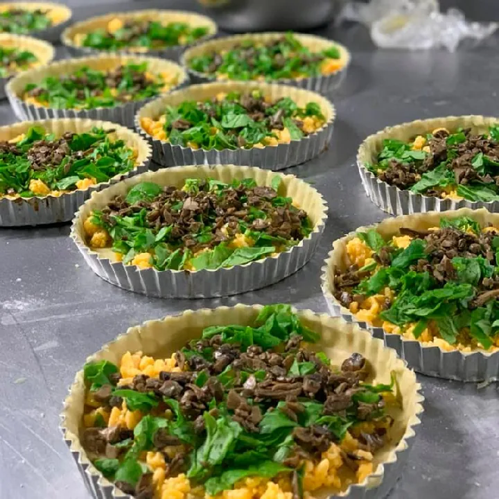 QUICHES CHAMPIÑONES Y ESPINACAS
