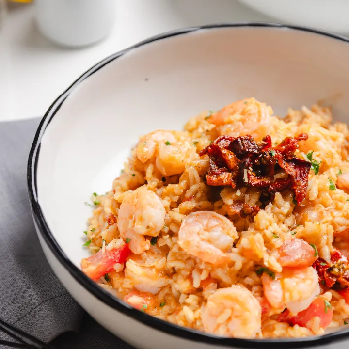 Shrimp and tomato risotto