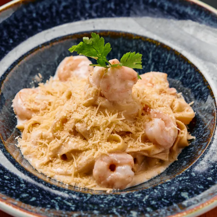 Pasta in shrimp sauce